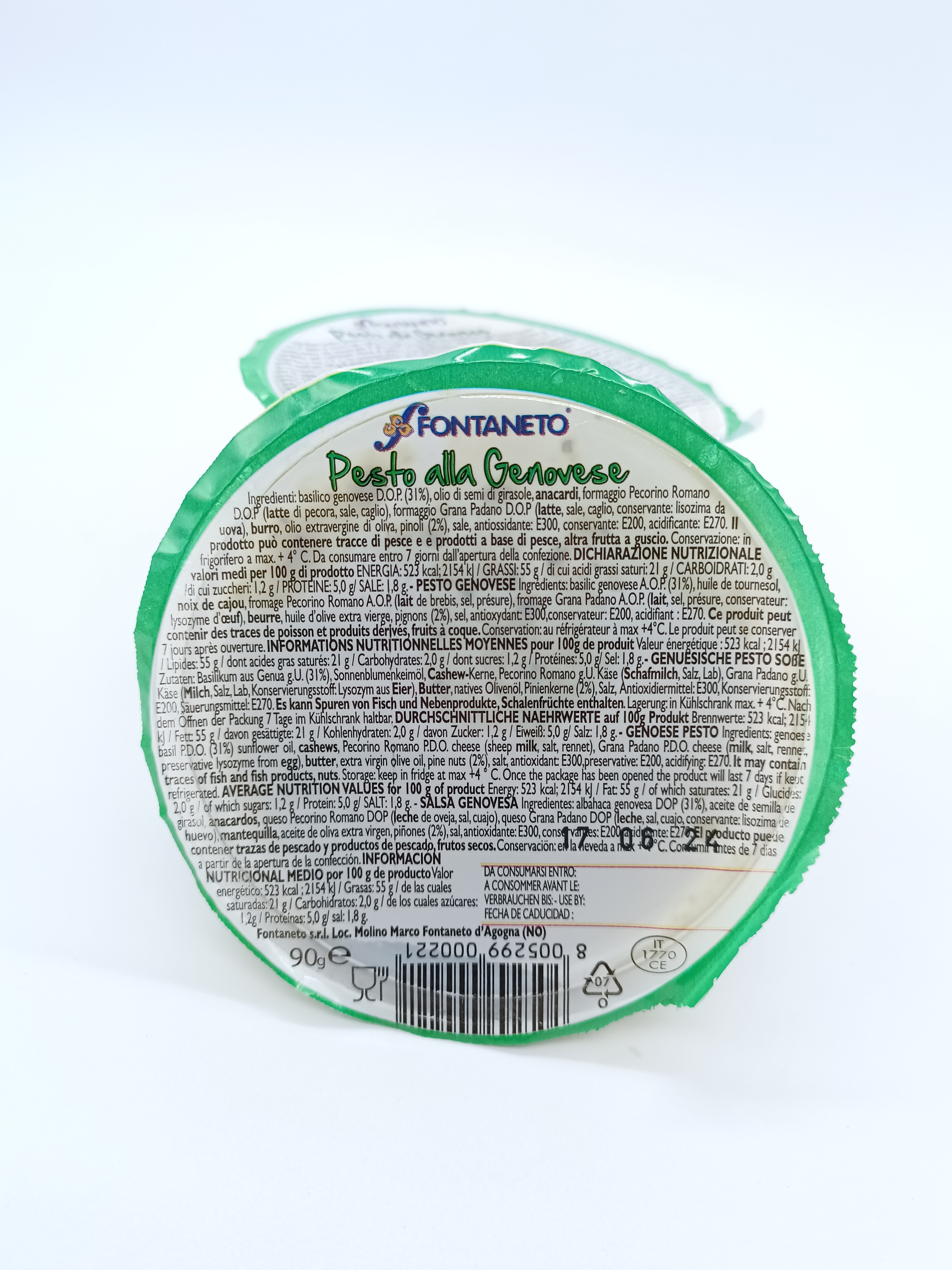 Acheter en ligne Crèmes et pesto Pesto frais Alla Genovese Fontaneto Crèmes et pesto Pesto frais Alla Genovese Fontaneto