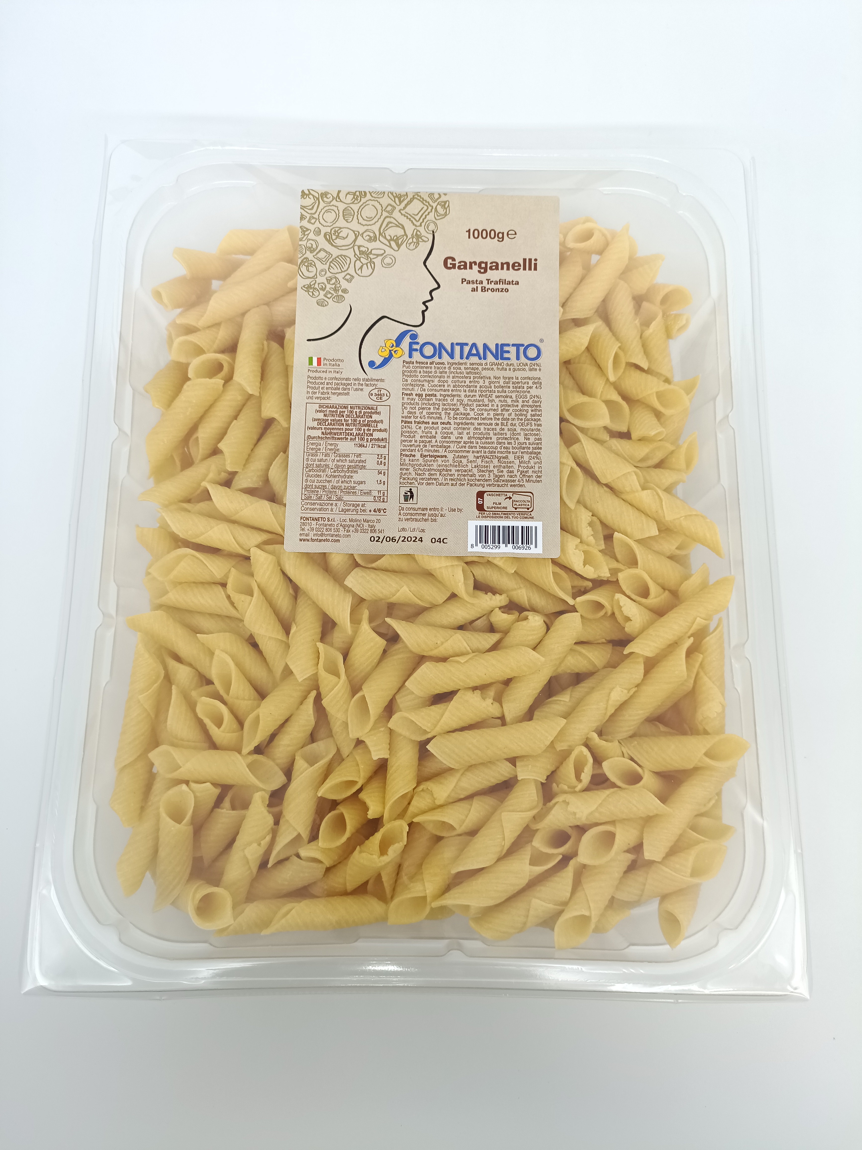 Pâtes fraîches Garganelli aux Œufs (Map) Fontaneto