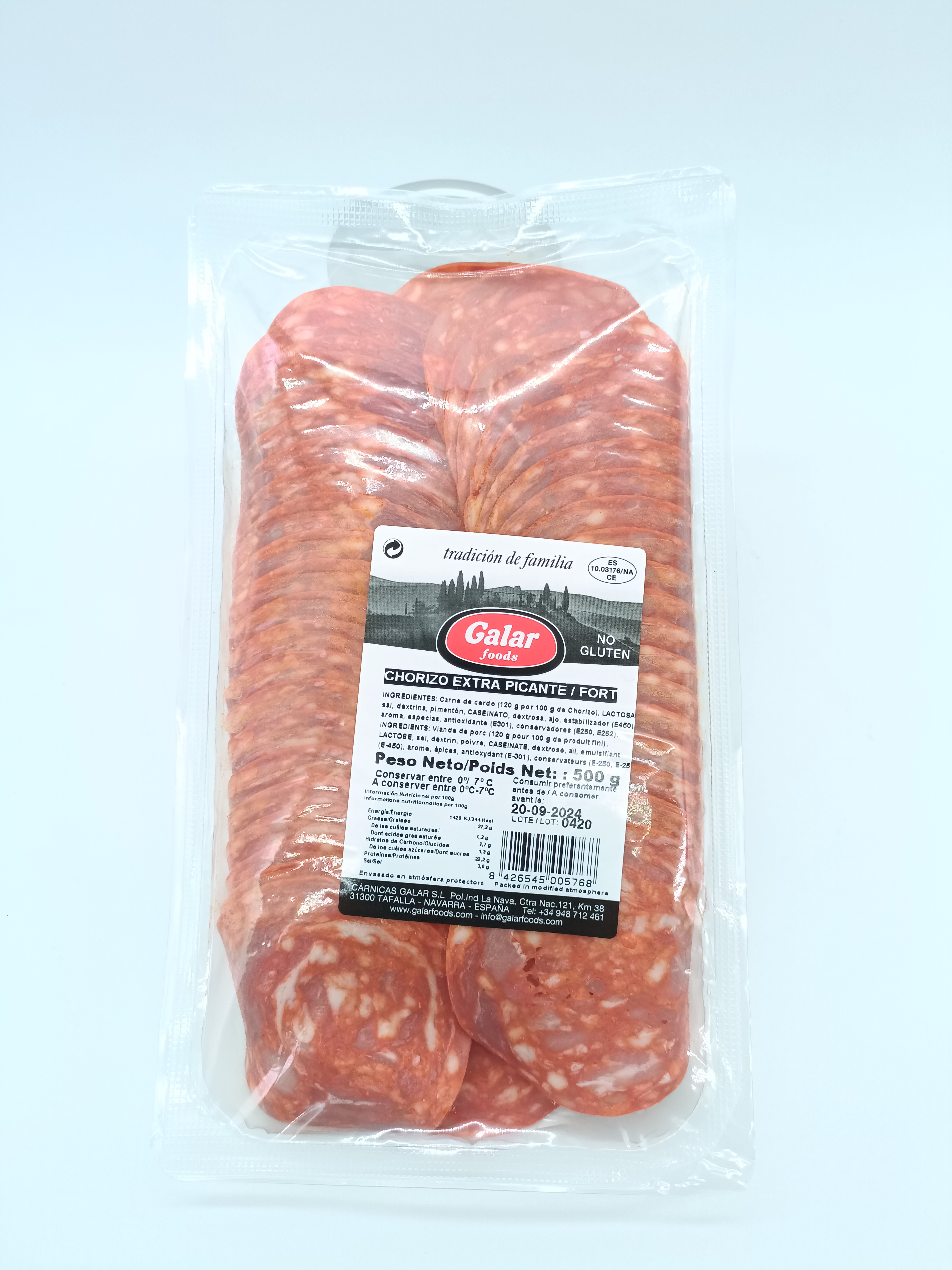 Acheter en ligne Charcuteries traditionnelles Chorizo piquant Vela tranchés Charcuteries traditionnelles Chorizo piquant Vela tranchés