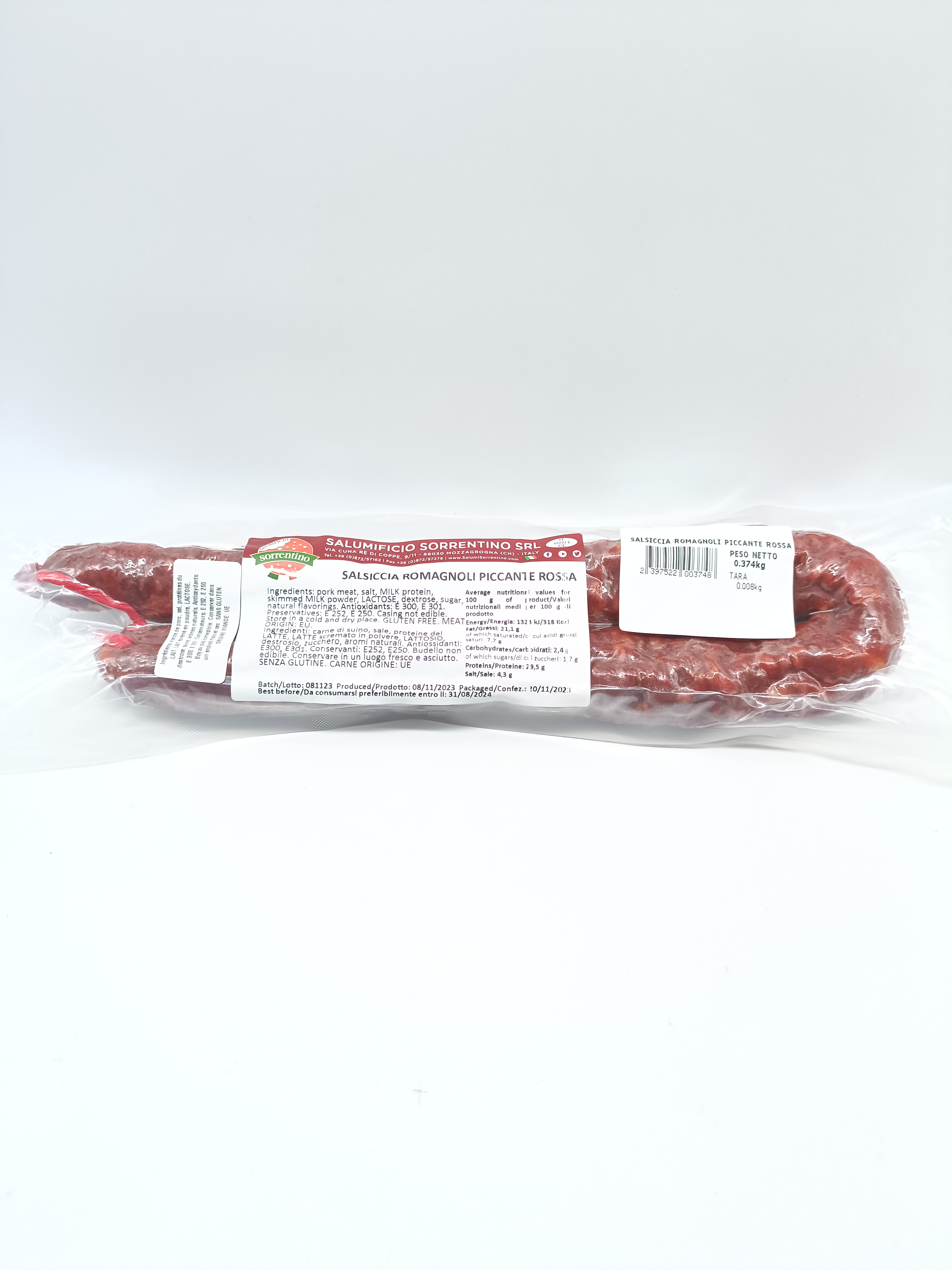 Saucisse Romagnoli piquante Sorrentino, SORRENTINO.