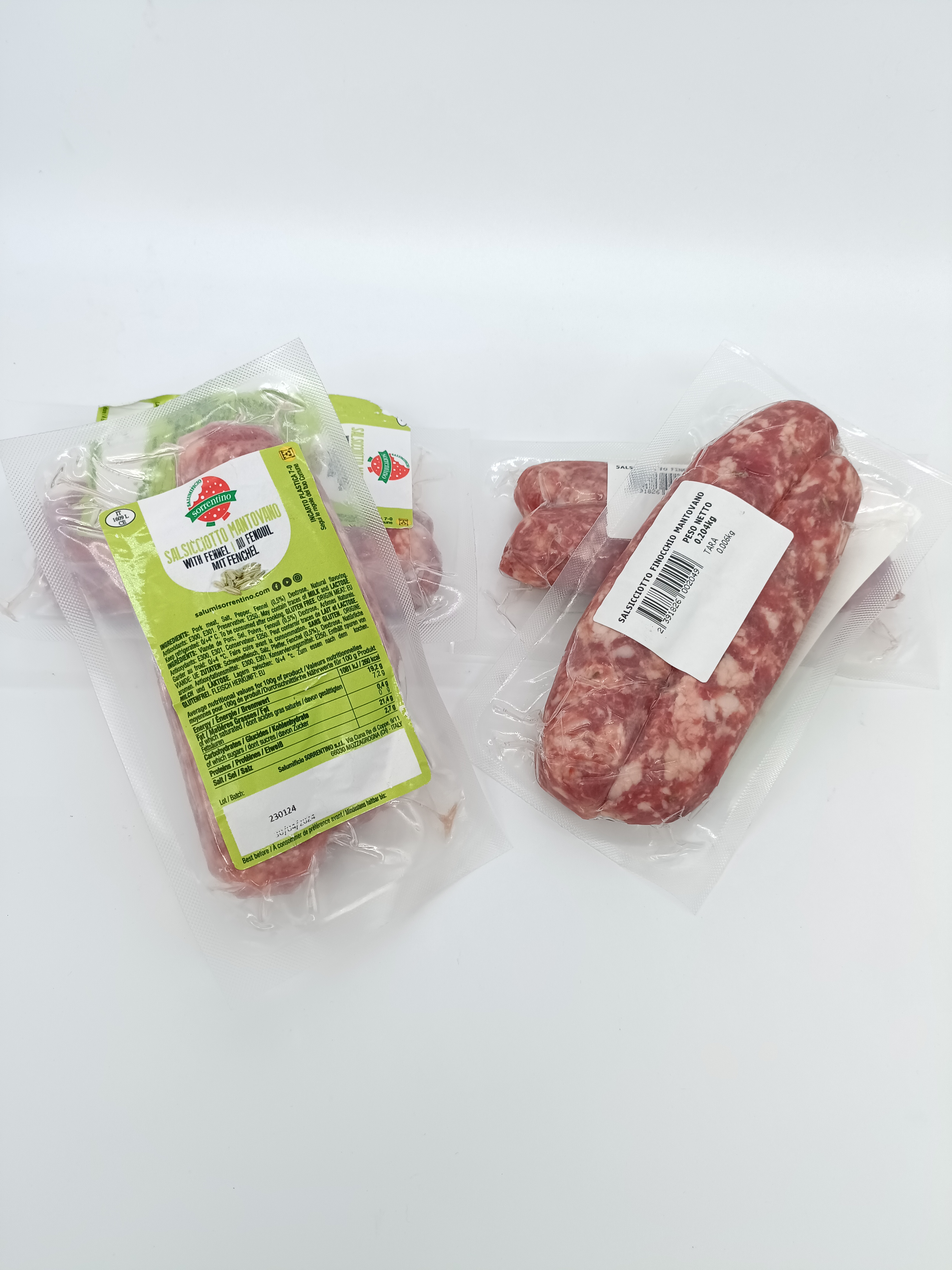 Acheter en ligne Charcuteries fines Italiennes Saucisse fraîche Montovano aux fenouils Sorrentino Charcuteries fines Italiennes Saucisse fraîche Montovano aux fenouils Sorrentino