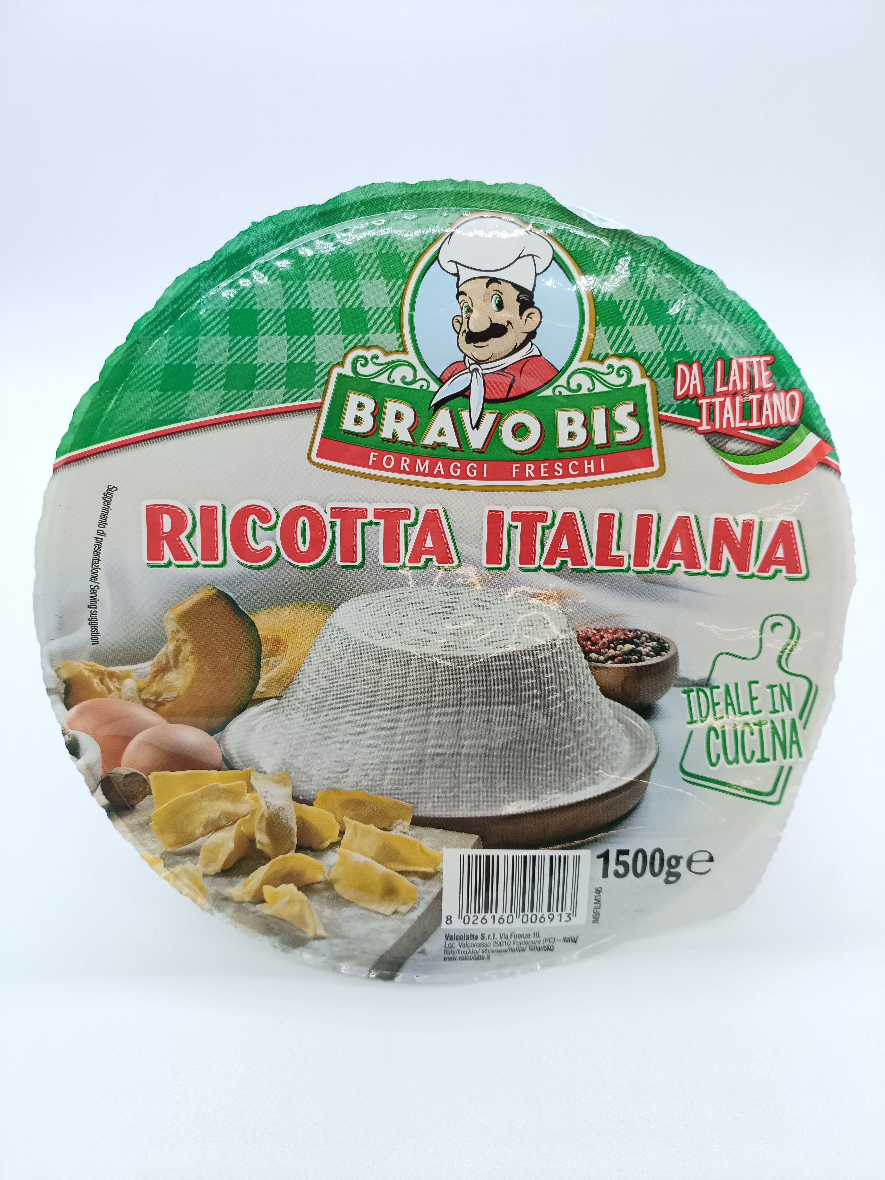 Fromages italiens Ricotta fraîche
1,5 kg