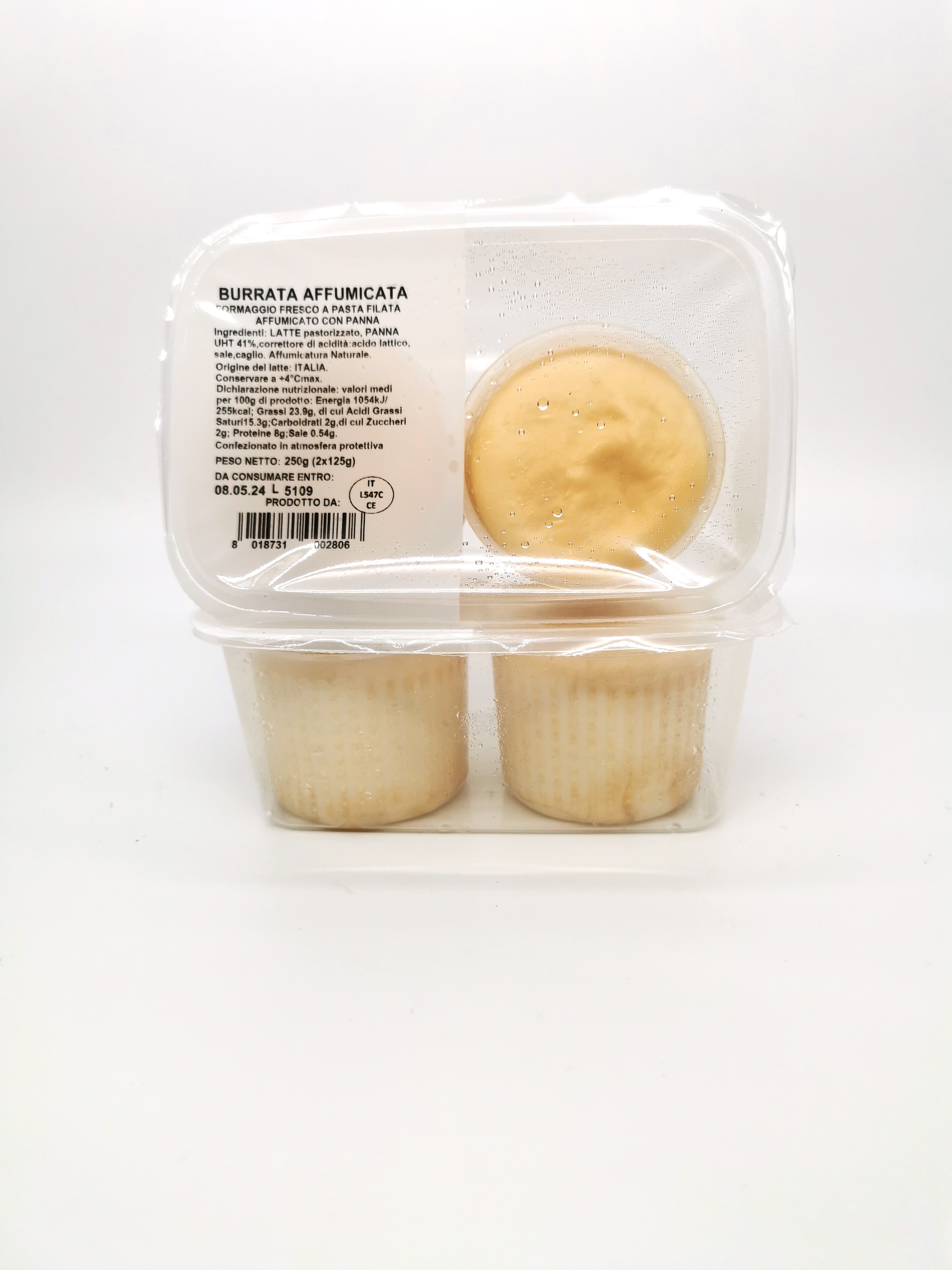 Fromages italiens Burrata fumée
2 x 125 gr